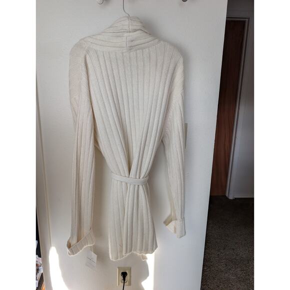 Belted Cardigan Angora Rabbit Hair Blend Soft Rib Knit Cozy. Softgirl Sz. L - Picture 6 of 6